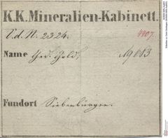 Etiketten zu Gold Gediegen (NHMW-MIN-Aq683)